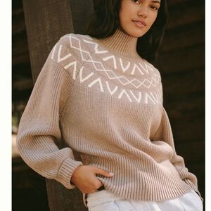 Varley Marcie fairisle yoke knit sweater NWT